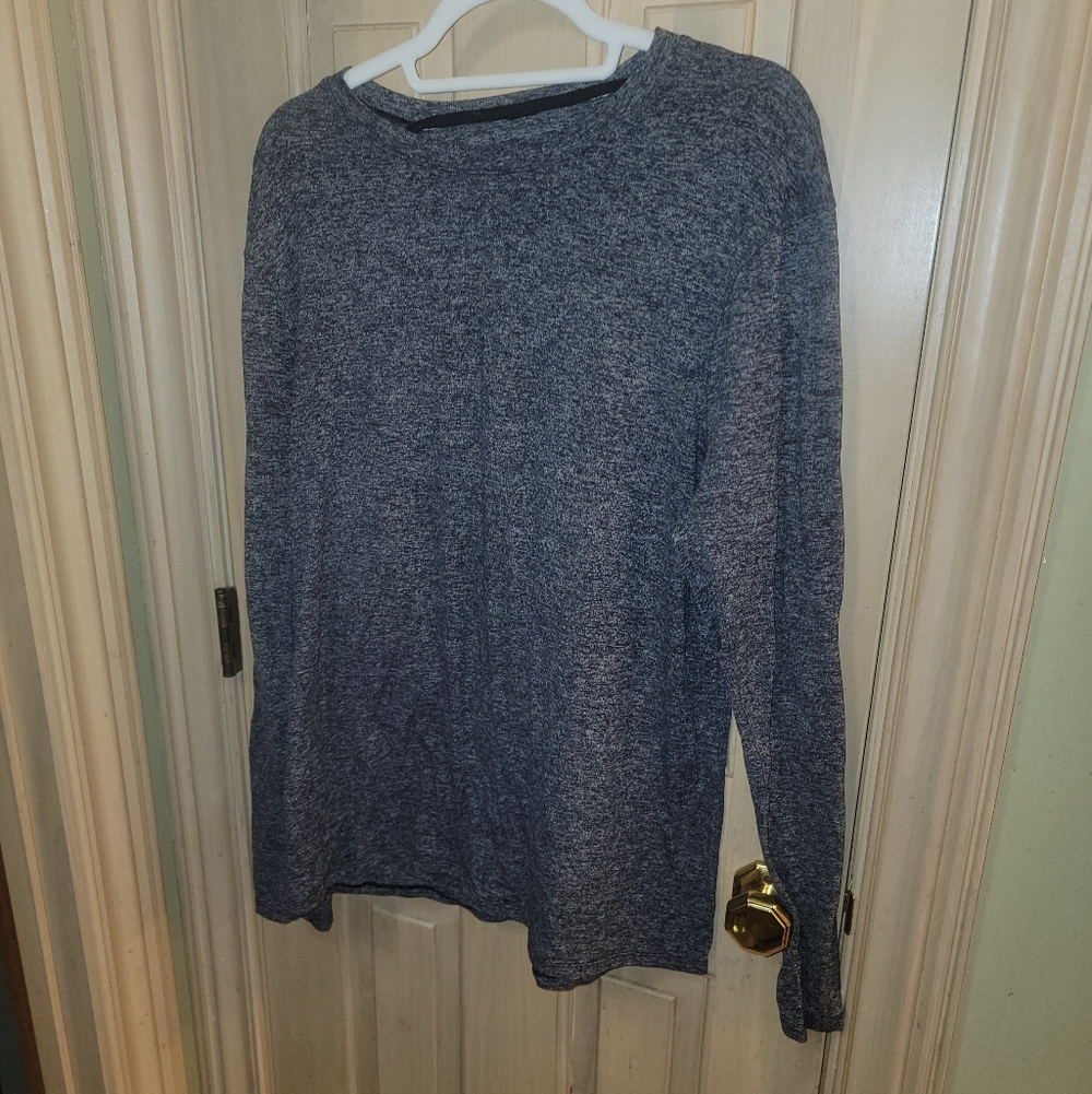 Mens M Lululemon Long Sleeve Gray Athletic Shirt Reflective
